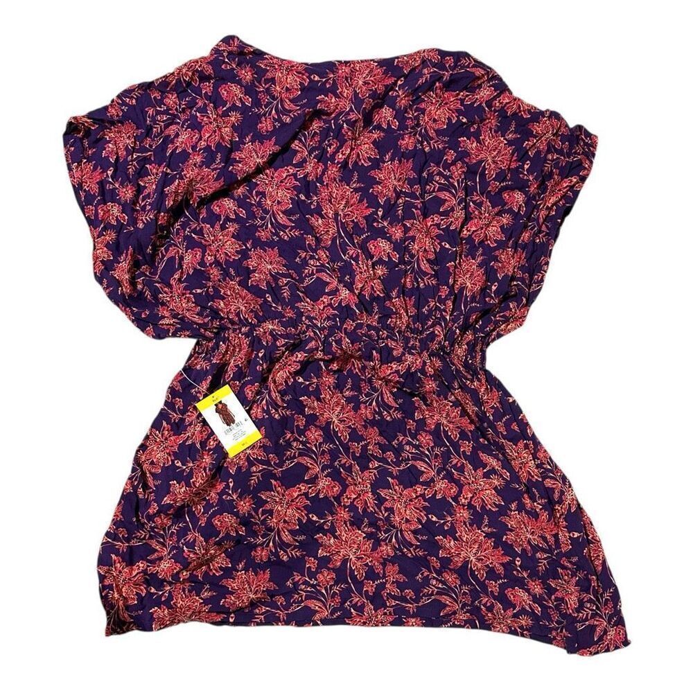 Lands' End Purple Floral Drawstring Swim Coverup - Picture 9 of 9